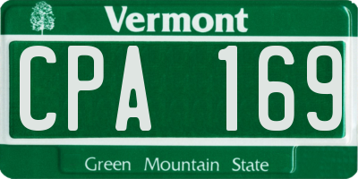 VT license plate CPA169