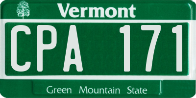 VT license plate CPA171
