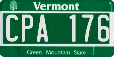 VT license plate CPA176