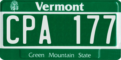 VT license plate CPA177