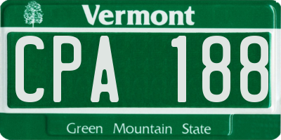 VT license plate CPA188