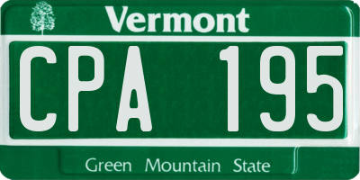 VT license plate CPA195