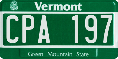 VT license plate CPA197