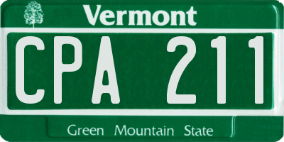 VT license plate CPA211