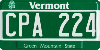 VT license plate CPA224