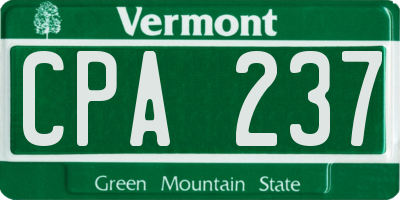 VT license plate CPA237