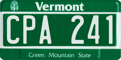 VT license plate CPA241