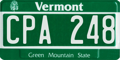 VT license plate CPA248