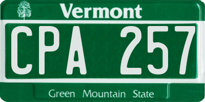 VT license plate CPA257
