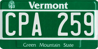 VT license plate CPA259