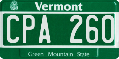 VT license plate CPA260