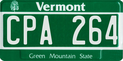 VT license plate CPA264