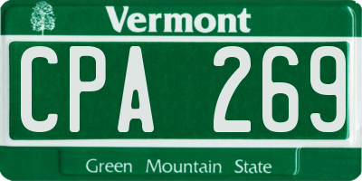 VT license plate CPA269