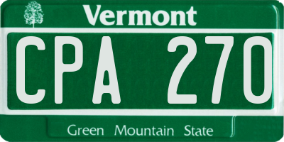 VT license plate CPA270