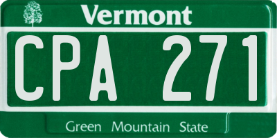 VT license plate CPA271