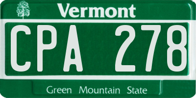 VT license plate CPA278