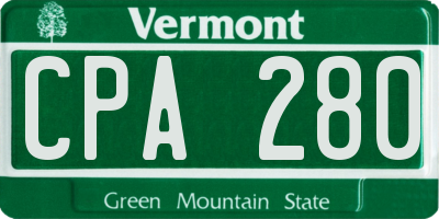 VT license plate CPA280