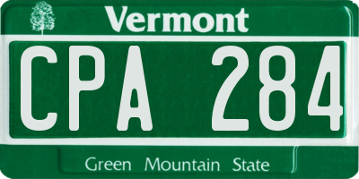 VT license plate CPA284