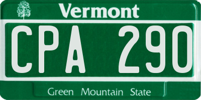 VT license plate CPA290