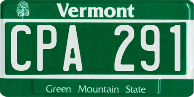 VT license plate CPA291