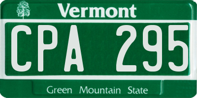 VT license plate CPA295