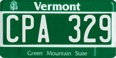 VT license plate CPA329