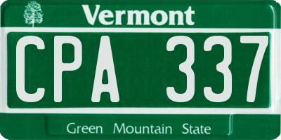 VT license plate CPA337