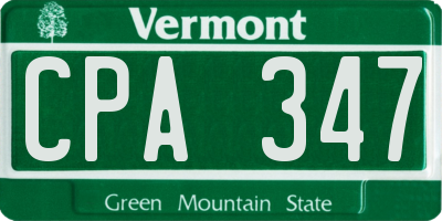 VT license plate CPA347