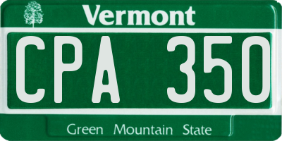 VT license plate CPA350