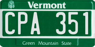 VT license plate CPA351