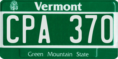VT license plate CPA370