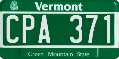 VT license plate CPA371