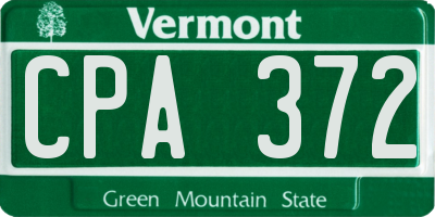 VT license plate CPA372