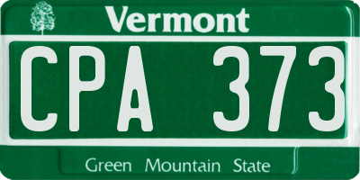VT license plate CPA373