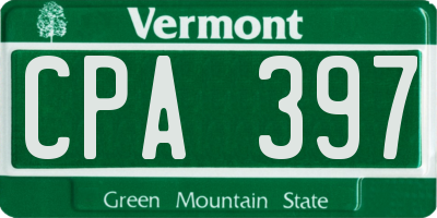 VT license plate CPA397
