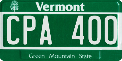 VT license plate CPA400