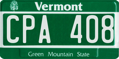 VT license plate CPA408