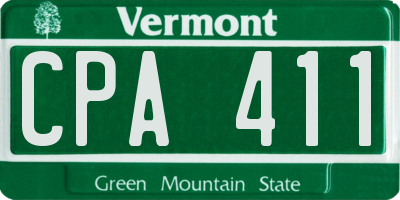 VT license plate CPA411