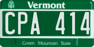 VT license plate CPA414