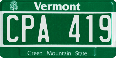 VT license plate CPA419