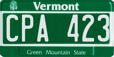VT license plate CPA423