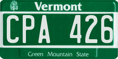 VT license plate CPA426