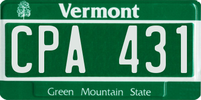 VT license plate CPA431