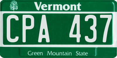 VT license plate CPA437