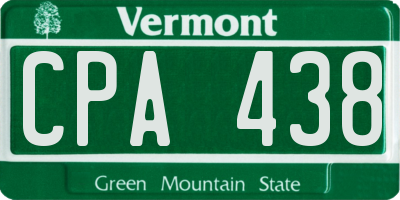 VT license plate CPA438
