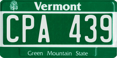 VT license plate CPA439