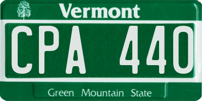 VT license plate CPA440