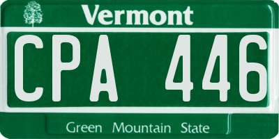 VT license plate CPA446