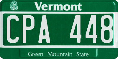 VT license plate CPA448