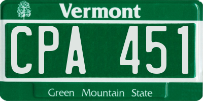 VT license plate CPA451